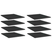VidaXL Wandschappen 8 st 40x50x1,5 cm bewerkt hout hoogglans zwart - thumbnail