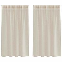 VidaXL Voile gordijn met gordijnen 2 pcs zand 140 x 140 cm polyester - thumbnail