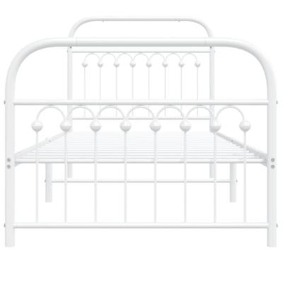 Bedframe met hoofd- en voeteneinde metaal wit 90x190 cm
