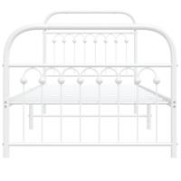 Bedframe met hoofd- en voeteneinde metaal wit 90x190 cm - thumbnail