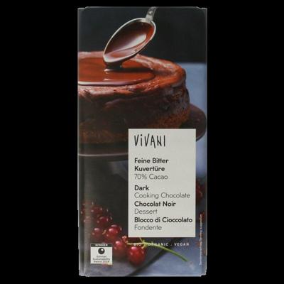 Vivani Couverture smeltchocolade puur bio 200 Gram Vivani Couverture smeltchocolade puur bio 200 Gram