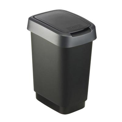 Rotho twist afvalbak 10l dark silver