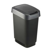 Rotho twist afvalbak 10l dark silver - thumbnail
