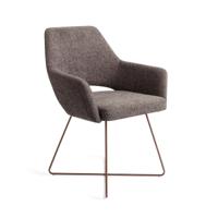 Jesper Home Eetkamerstoel 'Yanai' Cross Rose Gold, kleur Amazing Grey - thumbnail