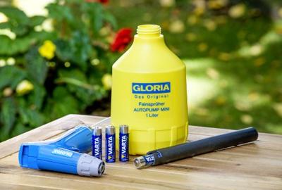 Gloria Haus und Garten 000950.0000 AutoPump Mini Tuinverstuiver 1 l Geel, Blauw Gloria Haus und Garten 000950.0000 AutoPump Mini Tuinverstuiver 1 l Geel, Blauw