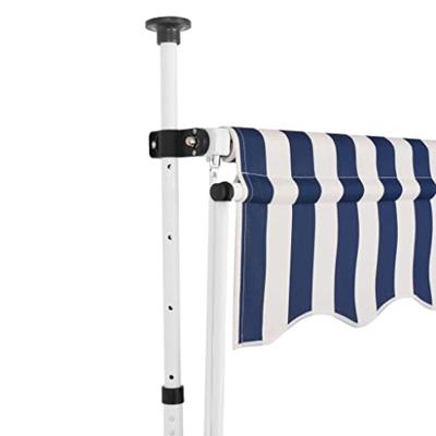 Luifel handmatig uittrekbaar 300 cm blauw en witte strepen - thumbnail