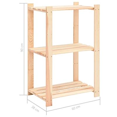 VidaXL Opbergrek 3-laags 60x38x90 cm massief grenenhout 150 kg VidaXL Opbergrek 3-laags 60x38x90 cm massief grenenhout 150 kg