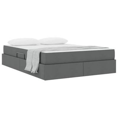 Opbergbed met matras Donkergrijs 140 x 190 cm Polyester