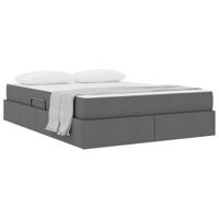Opbergbed met matras Donkergrijs 140 x 190 cm Polyester - thumbnail