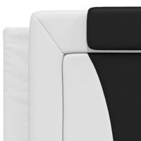 Bed met matras kunstleer wit en zwart 200x200 cm - thumbnail