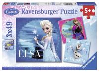 Ravensburger - frozen puzzel: elsa anna olaf 3x49st. - thumbnail
