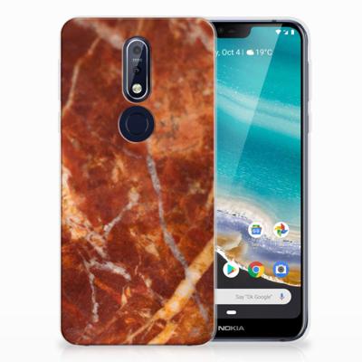 Nokia 7.1 | TPU | Siliconen hoesje | Marmer Bruin