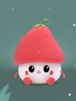 Oplaadbaar nachtlampje aardbei wit - thumbnail