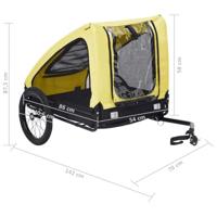 Hondenfietstrailer geel en zwart - thumbnail
