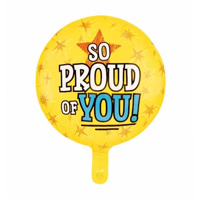 So Proud Of You Folieballon Geel Rond (46cm)