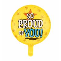 So Proud Of You Folieballon Geel Rond (46cm) - thumbnail