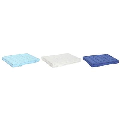 Vloerkussen DKD Home Decor Blauw Marineblauw Greige 110 x 78 x 12 cm (3 Stuks)