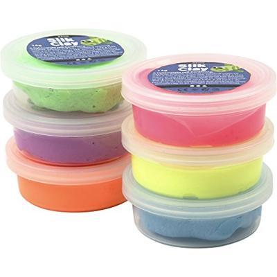 Silk Clay - neon kleuren, 6x14gr.
