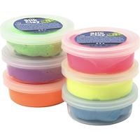 Silk Clay - neon kleuren, 6x14gr. - thumbnail