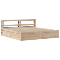 Bedframe met hoofdbord massief grenenhout 180x200 cm - thumbnail