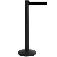 Toegangspaal zwart met zwarte riem - thumbnail