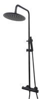 Caral thermostatische regendoucheset opbouw mat zwart - thumbnail