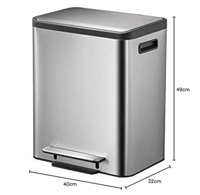 Pedaalemmer eko ecocasa recycler 15+15 liter rvs