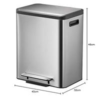 Pedaalemmer eko ecocasa recycler 15+15 liter rvs - thumbnail