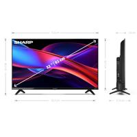 SHARP 32GD2225E - 32 inch televisie (81 cm) HD Ready Roku TV - Multimedia Streaming LED Smart TV zonder frame (HDR10, AV1-Codec, 3 HDMI, Receiver, WLAN) - Netflix, Prime, Disney+, Apple TV - thumbnail