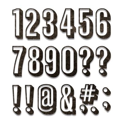 Sizzix • tim holtz thinlits die set alphanumeric shadow numbers 21pcs