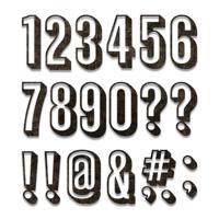 Sizzix • tim holtz thinlits die set alphanumeric shadow numbers 21pcs - thumbnail