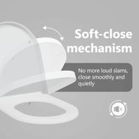 VidaXL Toiletzitting wit 49 x 36 x 4 cm duroplast - thumbnail