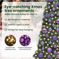 Kunstkerstboom met Lichtjes en Ballenset Groen 120 cm PET - thumbnail