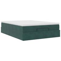 Ottoman bed met matras 160x200cm fluweel donkergroen - thumbnail