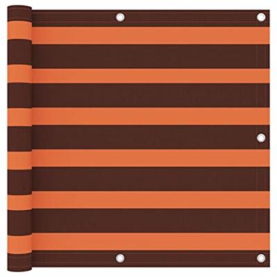 VidaXL Balkonscherm 90x400 cm oxford stof oranje en bruin VidaXL Balkonscherm 90x400 cm oxford stof oranje en bruin