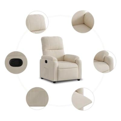 Fauteuil verstelbaar microvezelstof beige