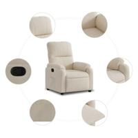 Fauteuil verstelbaar microvezelstof beige - thumbnail