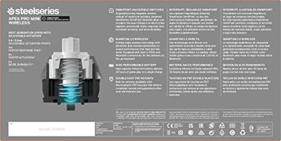 Gaming Toetsenbord - AZERTY - STEELSERIES - Apex Pro Mini Wireless FR - Zonder numeriek toetsenblok - Verlicht - Zwart Gaming Toetsenbord - AZERTY - STEELSERIES - Apex Pro Mini Wireless FR - Zonder numeriek toetsenblok - Verlicht - Zwart