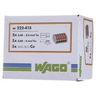 Wago laskem met hevel 5 polig 222 415 0.08 tot 2.5mm² (per stuk) - thumbnail