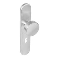 Intersteel | Knop op schild | Ovaal | RVS Geborsteld - thumbnail