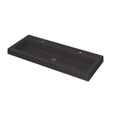 INK Dock Wastafel Quartz met 2 Kraangaten - 1000x400x60 mm - Quartz Zwart