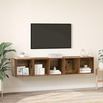 TV-kast set 2 pcs Oud hout 37 x 37 x 142.5 cm Bewerkt hout