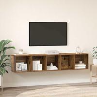 TV-kast set 2 pcs Oud hout 37 x 37 x 142.5 cm Bewerkt hout - thumbnail