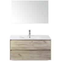 Dante Badmeubelset 100 cm - Craft Oak - Keramische Wastafel Wit Enjoy met Spiegel - thumbnail