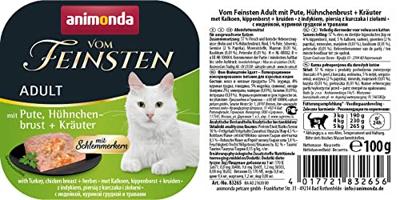 ANIMONDA Vom Feinsten Adult Turkey, chicken breast and herbs - nat kattenvoer - 100g