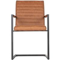 WOOOD Bas Eetkamerstoel - Pu - Cognac - Set van 2 - thumbnail