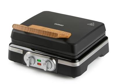 DOMO WAFFELEISEN - INKY BLACK Wafelijzer Controlelampje, Anti-aanbaklaag, Traploze temperatuurregeling, Timerfunctie Zwart DOMO WAFFELEISEN - INKY BLACK Wafelijzer Controlelampje, Anti-aanbaklaag, Traploze temperatuurregeling, Timerfunctie Zwart
