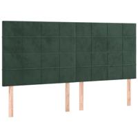 Boxspring met matras fluweel donkergroen 200x200 cm - thumbnail