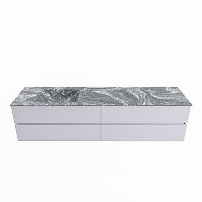 MONDIAZ VICA-DLUX 200cm badmeubel onderkast Cale 4 lades. Inbouw wastafel CLOUD links zonder kraangat, kleur Lava. MONDIAZ VICA-DLUX 200cm badmeubel onderkast Cale 4 lades. Inbouw wastafel CLOUD links zonder kraangat, kleur Lava.