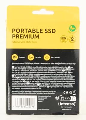 Externe Harde Schijf INTENSO 3823440 256 GB SSD 1.8" USB 3.0 Antraciet - thumbnail